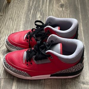 Kids Jordan Sneakers - Red and Gray